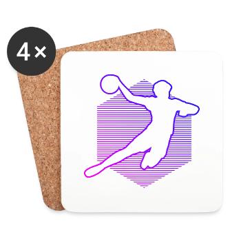 Handball Kinder Mädchen Handballer Damen Frauen - Untersetzer (4er-Set) - Weiß - Vorne