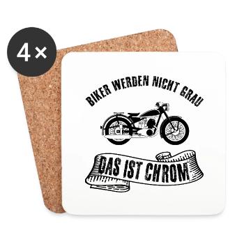 Motorrad - Untersetzer (4er-Set) - Weiß - Vorne