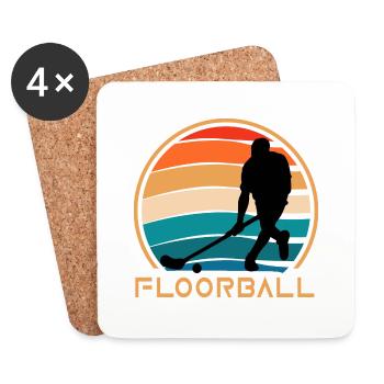 floorball bandy floorball player floorball - Coasters (set of 4) - white - Front