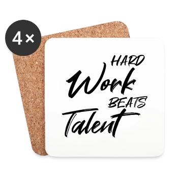 Hard work beats talent - Coasters (set of 4) - white - Front