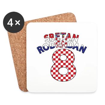 Croatie 8ème anniversaire Sretan Rodendan 8 - Dessous de verre (lot de 4) - blanc - Devant