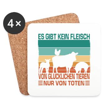 Protection du Climat Des Amis de la Nature Vegan Eco Organic Pro Vegan - Dessous de verre (lot de 4) - blanc - Devant