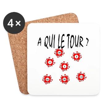 Corona A QUI LE TOUR - Dessous de verre (lot de 4) - blanc - Devant