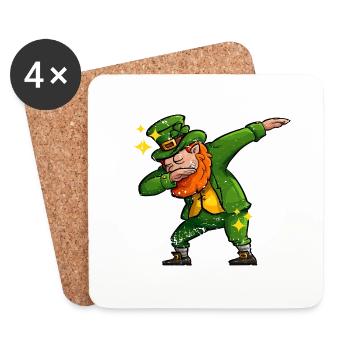 Dabbing Leprechaun St. Patrick's Day Irish Clover - Coasters (set of 4) - white - Front