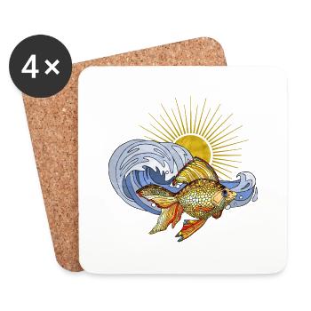 Poisson - Dessous de verre (lot de 4) - blanc - Devant