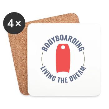 Bodyboarding Bodyboarder Surfing Sea Water Sport - Coasters (set of 4) - white - Front