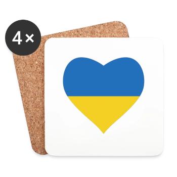 Ukraine - Dessous de verre (lot de 4) - blanc - Devant