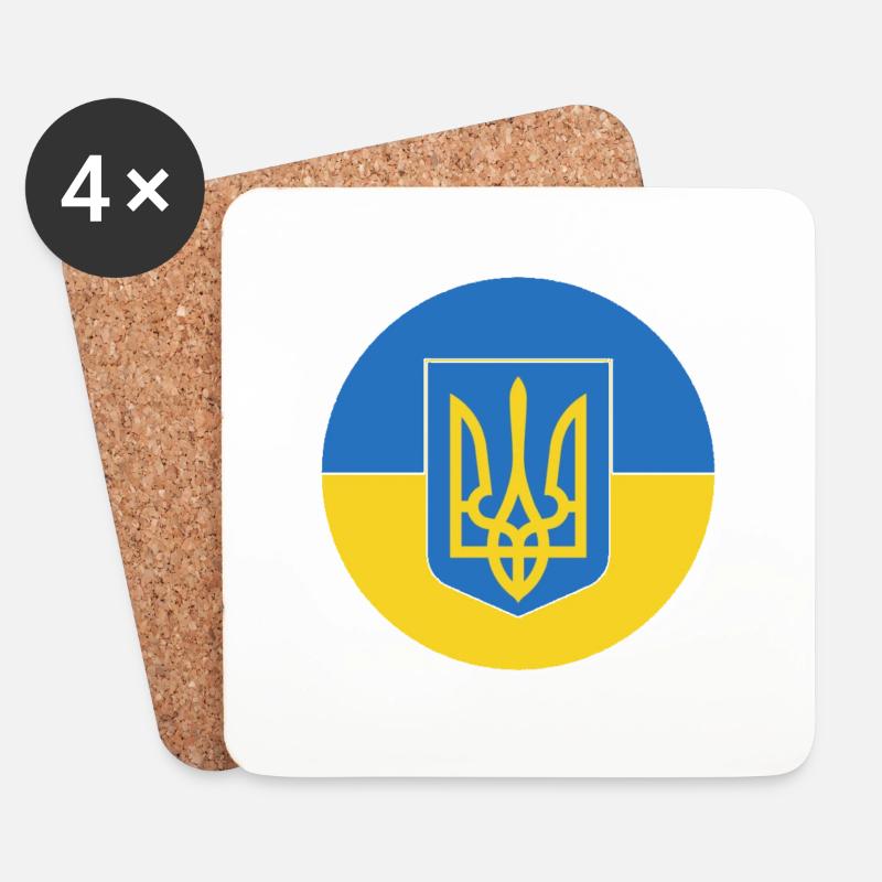 Ukraine - Untersetzer (4er-Set) - Weiß