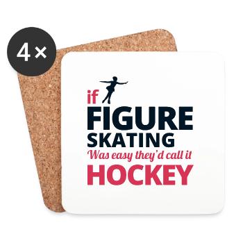 Patinage artistique Patineur Patineur Skate Danse Sports d’hiver - Dessous de verre (lot de 4) - blanc - Devant