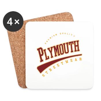 Plymouth England UK College High School Style - Coasters (set of 4) - white - Front