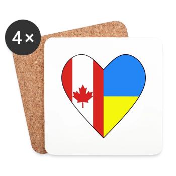 Canada Ukraine Heart - Coasters (set of 4) - white - Front