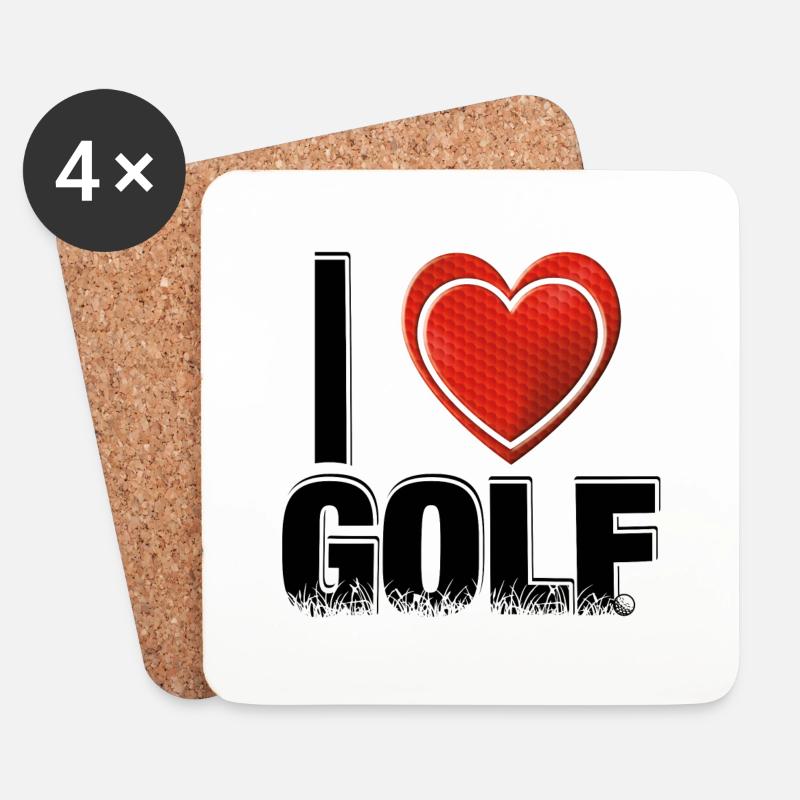I love GOLF! - Untersetzer (4er-Set) - Weiß