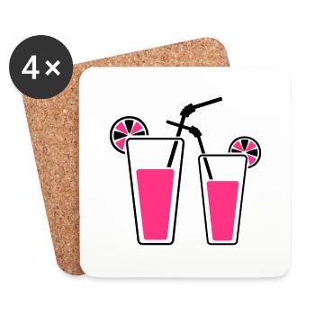 Cocktails - Dessous de verre (lot de 4) - blanc - Devant