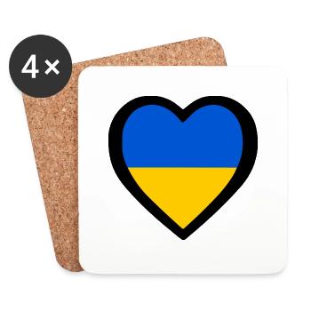 Ukraine - Untersetzer (4er-Set) - Weiß - Vorne