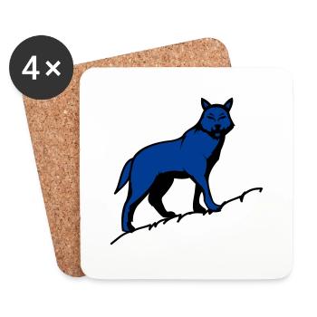 Wolf - Coasters (set of 4) - white - Front