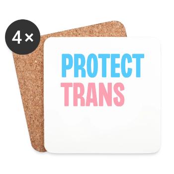 Protéger les enfants trans - Dessous de verre (lot de 4) - blanc - Devant