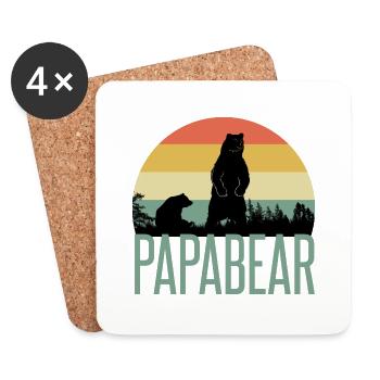 Papa Bear and Baby Bear Shirt for Father's Day - Untersetzer (4er-Set) - Weiß - Vorne