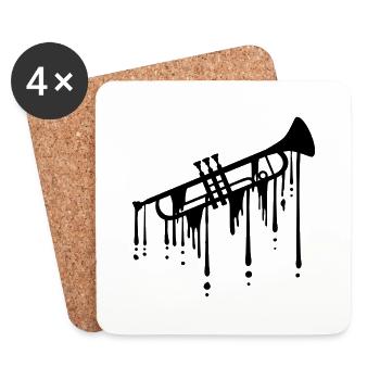 Graffiti Drop Trumpet - Coasters (set of 4) - white - Front