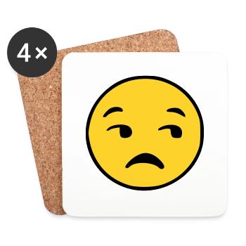 Emoji Couleur d’esquisse insatisfaite - Dessous de verre (lot de 4) - blanc - Devant