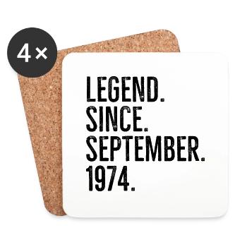 Legend Since September 1974 - Coasters (set of 4) - white - Front