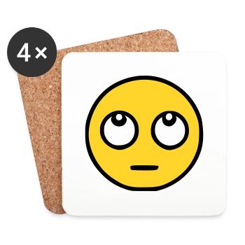 Emoji Eye Roll Sketch Couleur - Dessous de verre (lot de 4) - blanc - Devant
