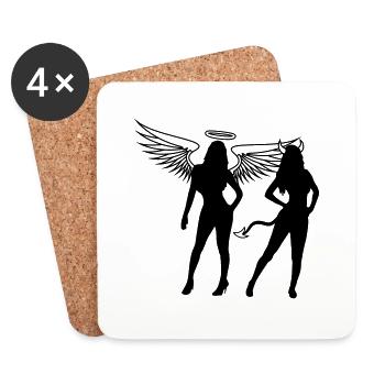 Team Engel Teufel - Coasters (set of 4) - white - Front