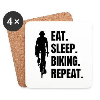 Bicycle Bike Tour Cycling Cycling Mountain Bike - Coasters (set of 4) - white - Front