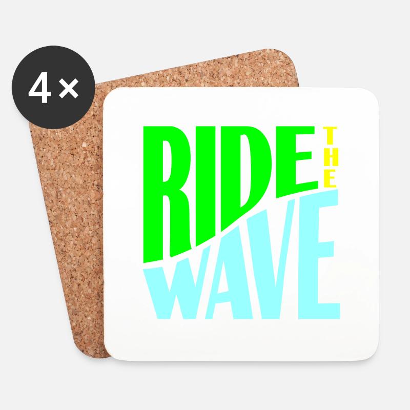 Ride the Wave plotter - Untersetzer (4er-Set) - Weiß