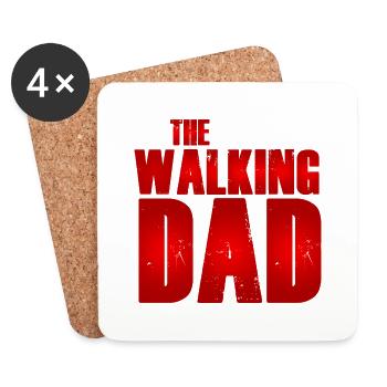 Father's Day gift dad dad walk dad child - Coasters (set of 4) - white - Front