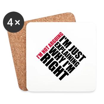 Je ne discute pas - Dessous de verre (lot de 4) - blanc - Devant