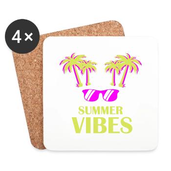 Summer Vibes - Untersetzer (4er-Set) - Weiß - Vorne