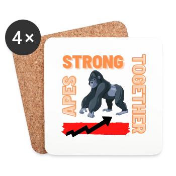 Ape's Strong Together - Untersetzer (4er-Set) - Weiß - Vorne