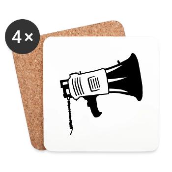 Megaphone Propaganda Symbol Speaker - Coasters (set of 4) - white - Front