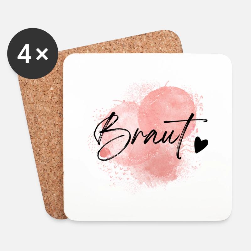 Braut Design - Abstrakt in rosa! - Untersetzer (4er-Set) - Weiß
