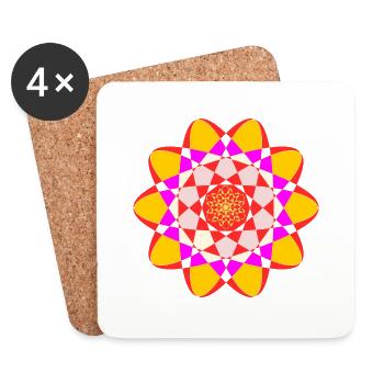 Mandala - Dessous de verre (lot de 4) - blanc - Devant