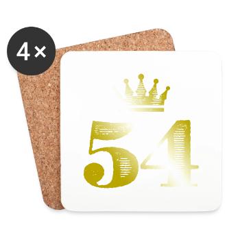 54 Zahl Krone Gold - Untersetzer (4er-Set) - Weiß - Vorne