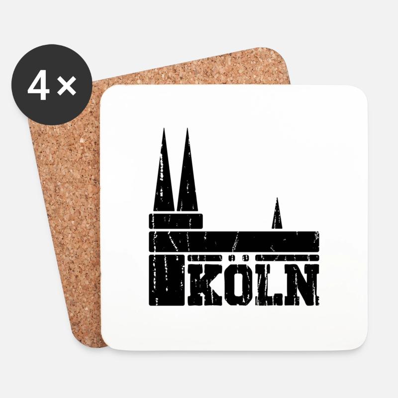 Kölner Dom - Untersetzer (4er-Set) - Weiß