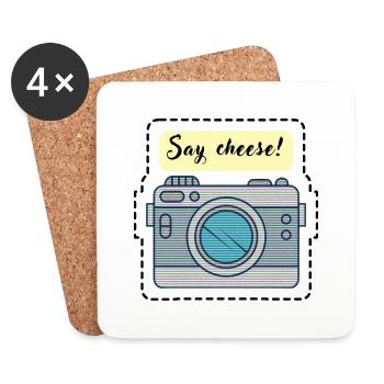 Say cheese! camera - Coasters (set of 4) - white - Front