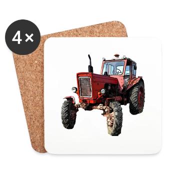 Traktor Belarus MTS 50 / 52 - Untersetzer (4er-Set) - Weiß - Vorne