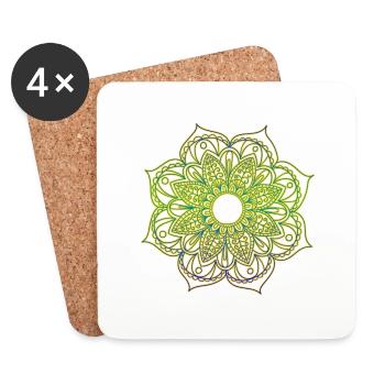 Mandala - Untersetzer (4er-Set) - Weiß - Vorne