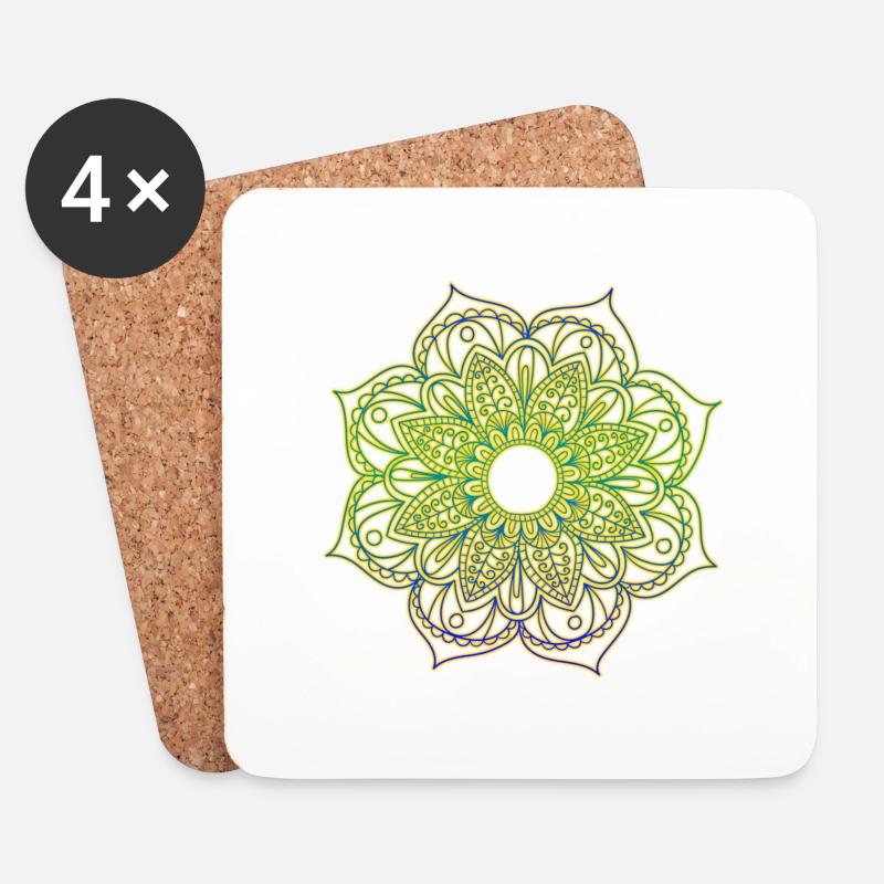 Mandala - Untersetzer (4er-Set) - Weiß