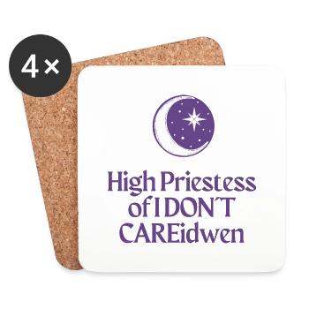 High Priestess of I DON T CAREidwen 1 - Untersetzer (4er-Set) - Weiß - Vorne