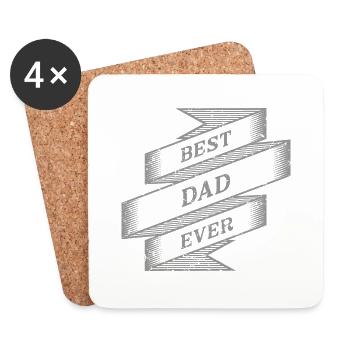 Best Dad Ever - Untersetzer (4er-Set) - Weiß - Vorne