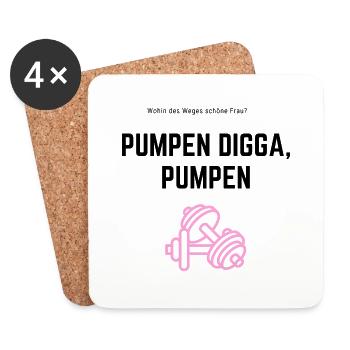 Pumpem Digga Pumpen - Untersetzer (4er-Set) - Weiß - Vorne