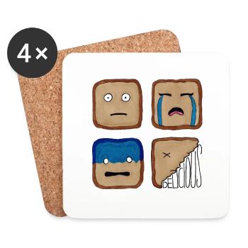 Delicious Bitten Toast - Coasters (set of 4) - white - Front
