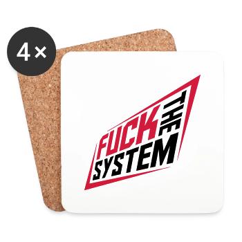 Fuck the system Revolution - Untersetzer (4er-Set) - Weiß - Vorne