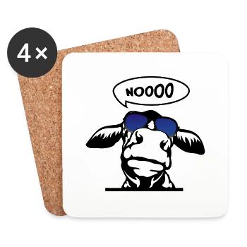 Vache sans | Naysayer pas de vaches lunettes de soleil nö - Dessous de verre (lot de 4) - blanc - Devant