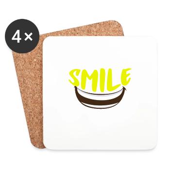 Life is short smile while you still have teeth - Coasters (set of 4) - white - Front