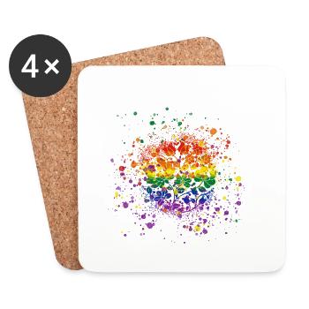 lgbt,blumen.bunte blumen,regenbogen,Graffiti - Untersetzer (4er-Set) - Weiß - Vorne