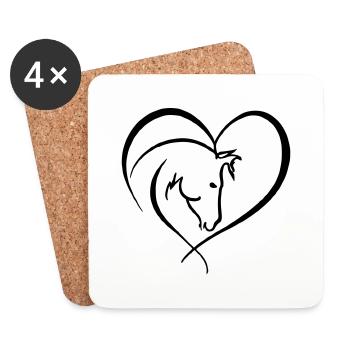 Horse Heart Riding Horse Owner - Coasters (set of 4) - white - Front